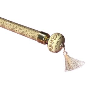 OEM Iron 1-6m Golden Fringe Bay Window Jealousy Extendable Shower Curtain Rod 200 Cm Curtain Pole Set Hold