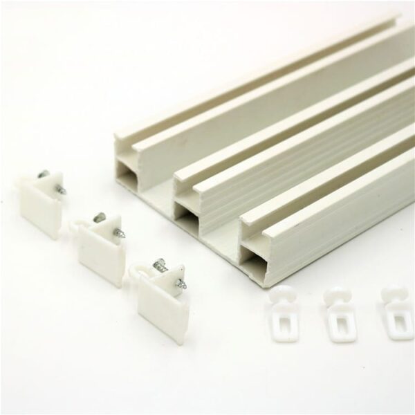 three rails high quality plastic pvc sliding curtain track curtain rails sliding for home decoration