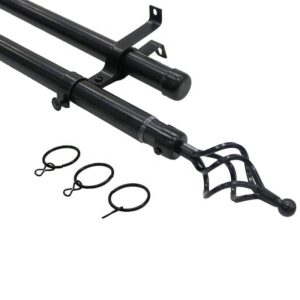 Africa Hot Sell Black Extendable Metal Double Curtain Rods/Pipes/Poles/Tubes Curtain Accessories