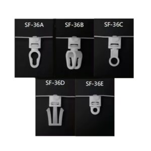 Customizable 48mm 60mm 70mm 80mm POM Plastic Curved Windows Fold Track Curtain Runners Slider For Tent Windows Curtain Hanger